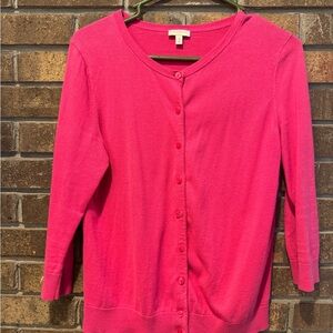 Talbots Vibrant Pink Cardigan Sweater